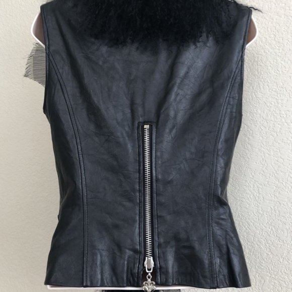 Royal Underground Size XS Leather and Fur Vest - Picture 8 of 16